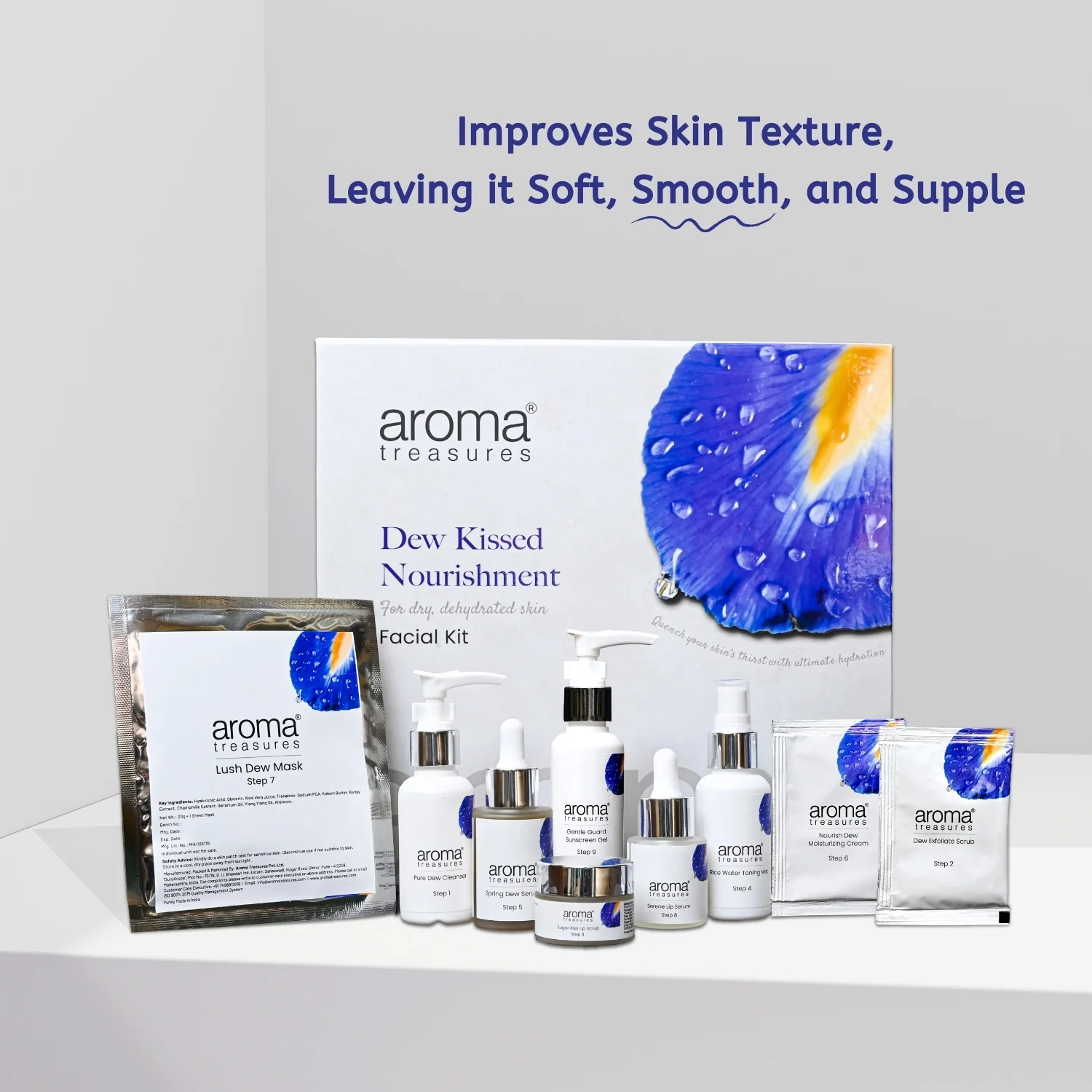 Aroma Treasures Dew Kissed Hydration Facial Kit – Nourishment for Dry and Dehydrated Skin