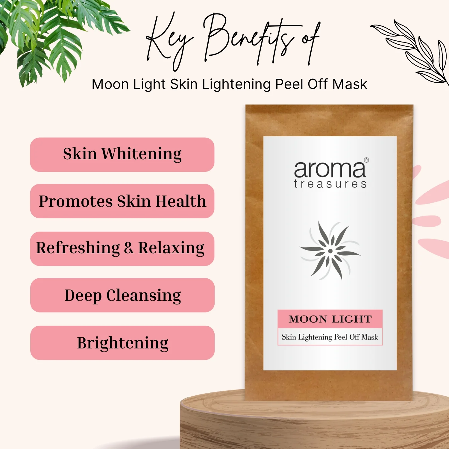 Aroma Treasures Moon Light Skin Lightening Peel Off Mask - 20 gm
