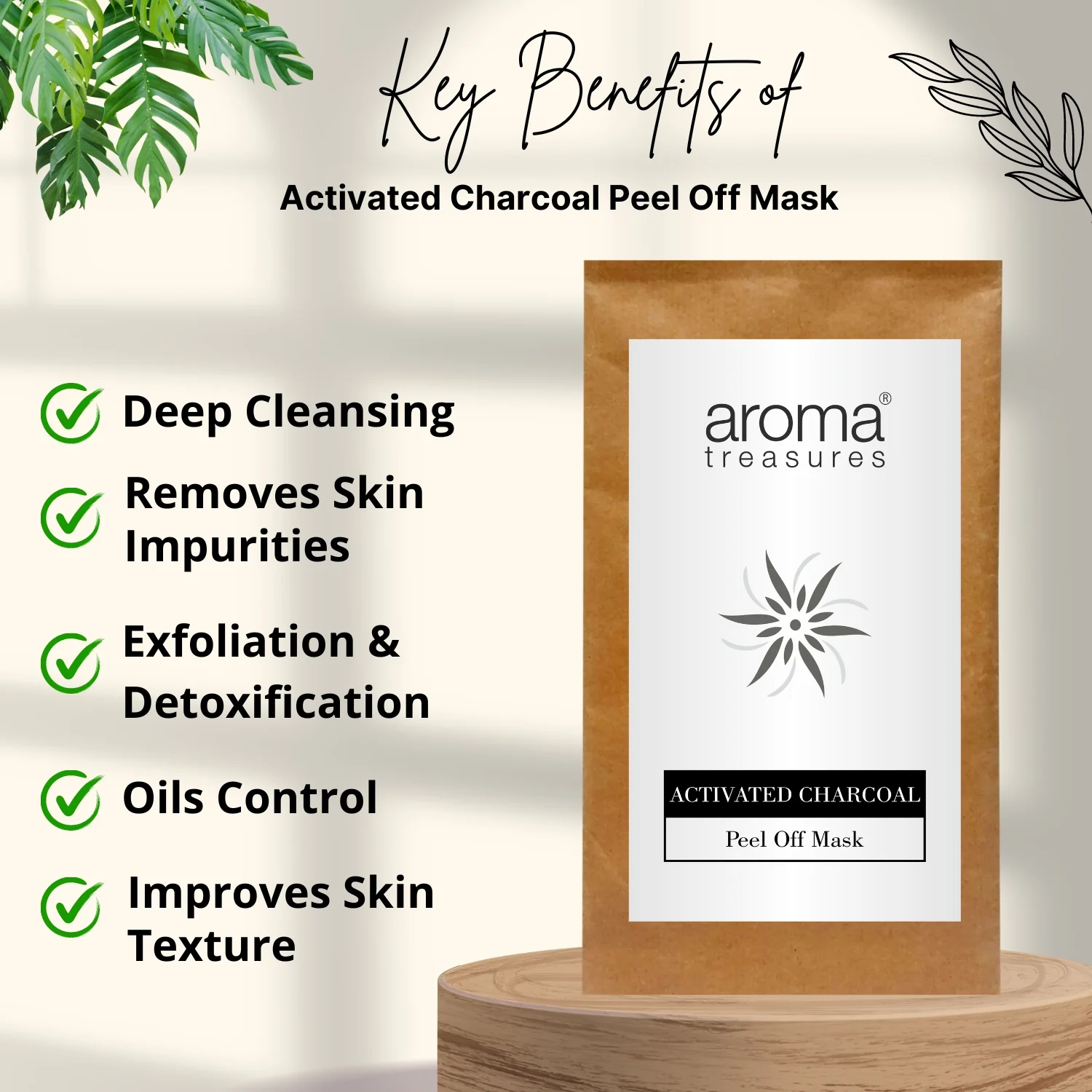 Aroma Treasures Activated Charcoal Peel Off Mask - 20 gm