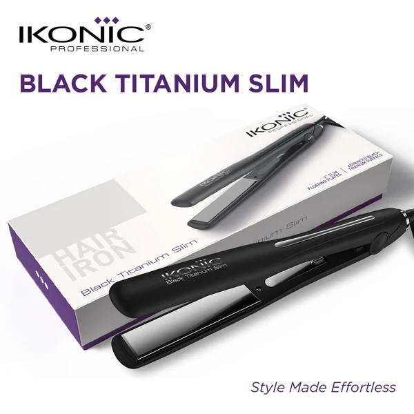 Ikonic Professional Black Titanium Slim 3.0 Hair Straightener