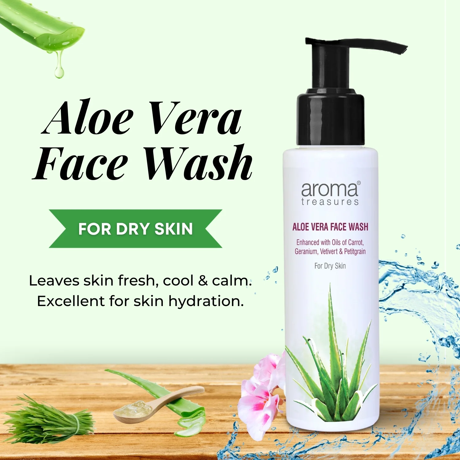 Aroma Treasures Aloe Vera Face Wash (All Skin Type)- 100ml