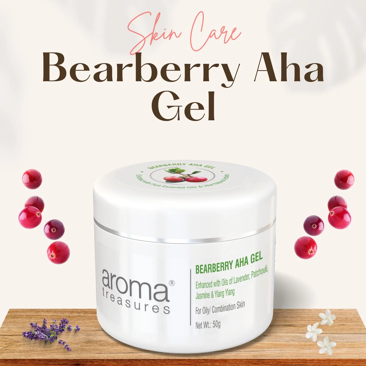 Aroma Treasures Bearberry Aha Gel For Combination Skin (50g)