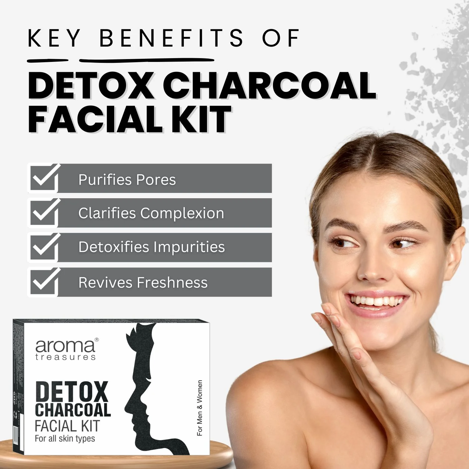 Aroma Treasures Detox Charcoal Facial Kit - For All Skin Types