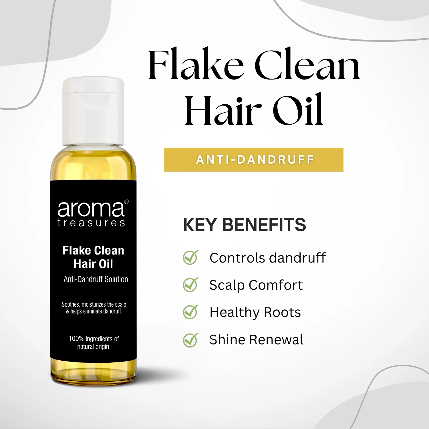 Aroma Treasures Flake Clean Hair Oil - Anti-Dandruff (50ml)
