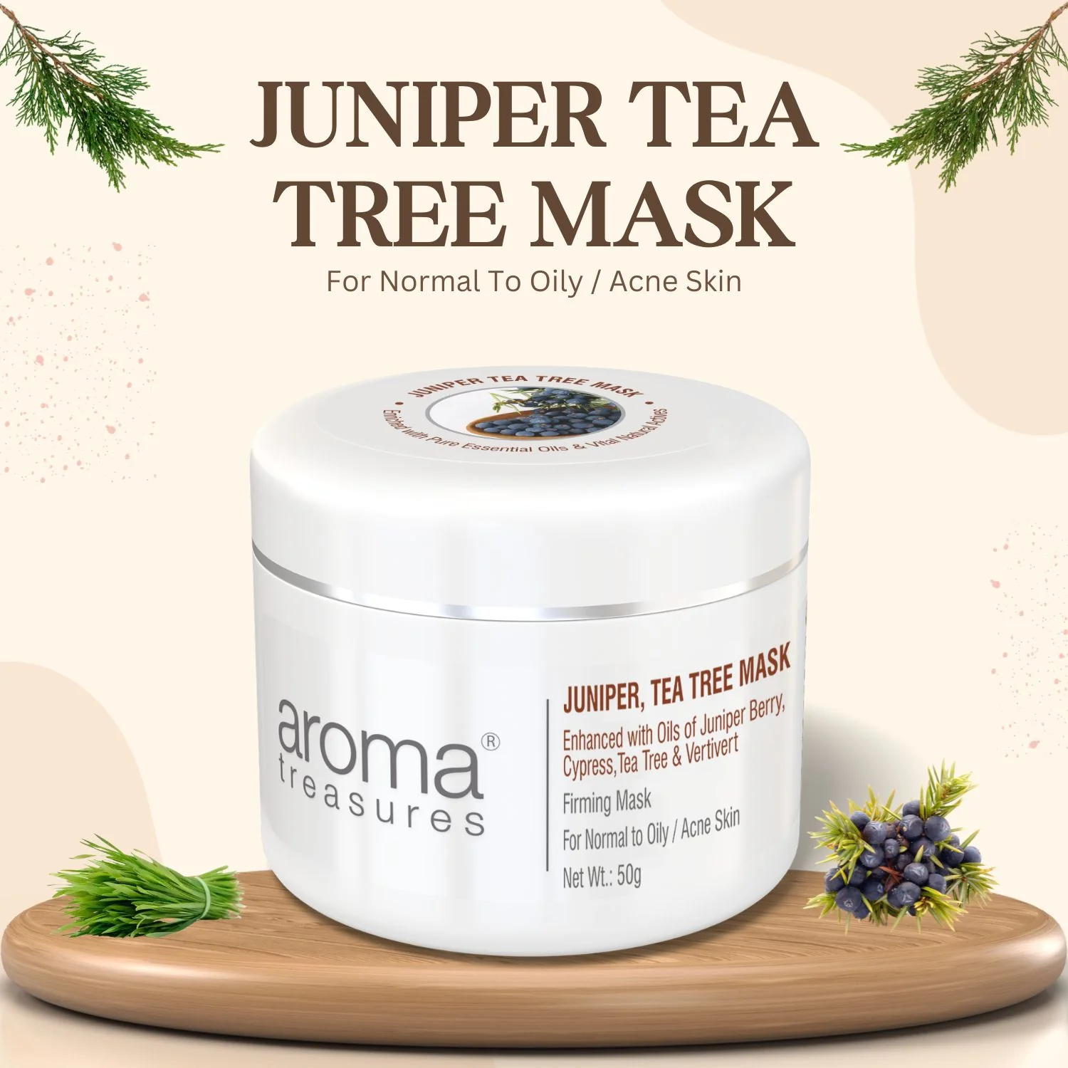 Aroma Treasures Juniper Tea Tree Mask (Oily / Acne Skin) 50g
