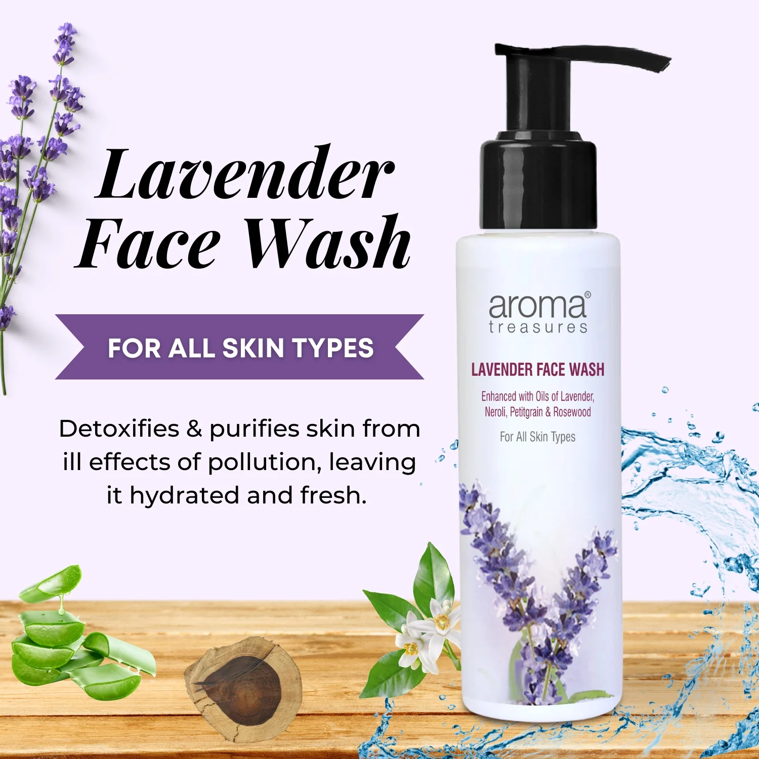 Aroma Treasures Lavender Face Wash - 100 ml