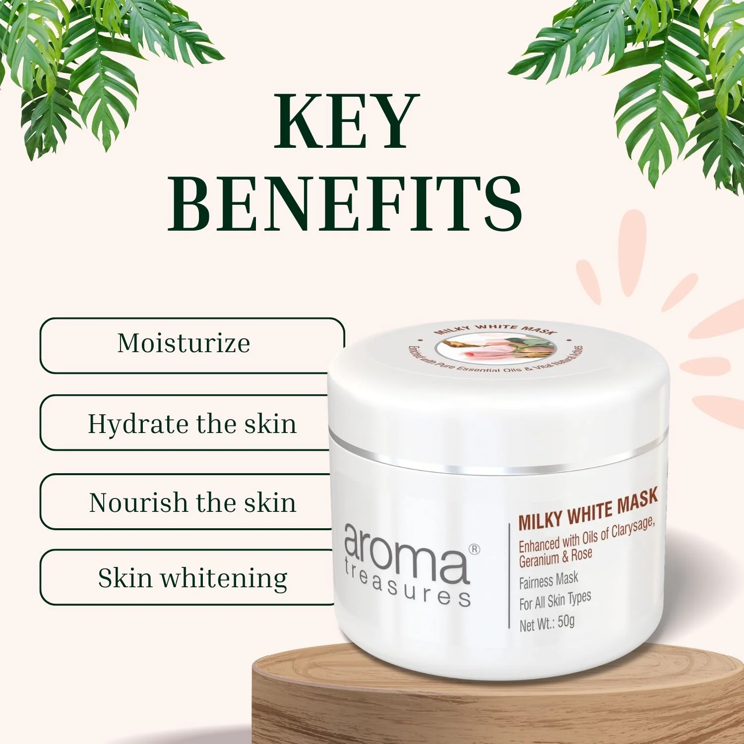 Aroma Treasures Milky White Mask - 50g ( Fairness )