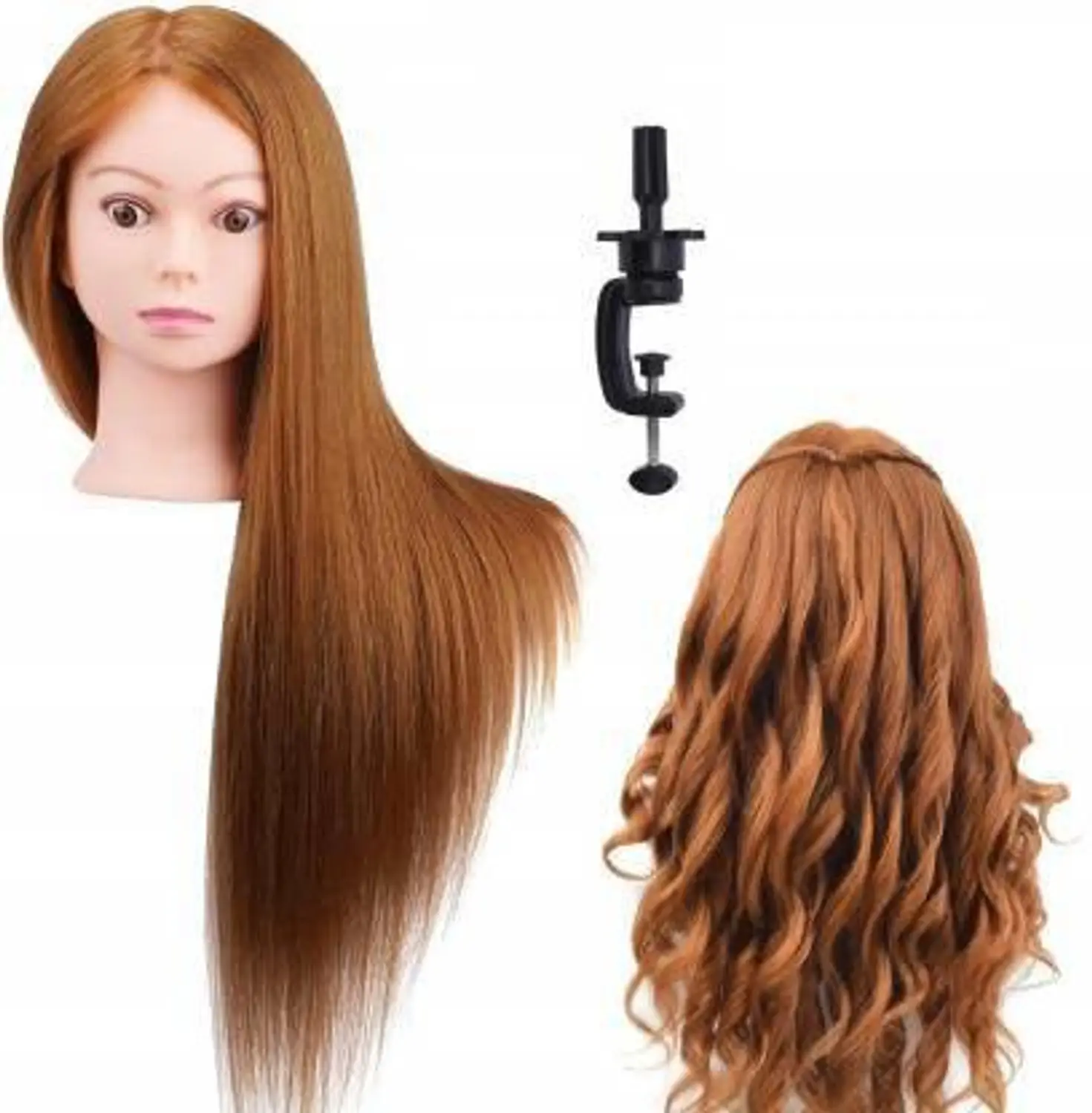 HAIR DUMMY (HEAT PROOF) FOR STRAIGHT / CURL / CRIMP BY MACHINE Golden Hair