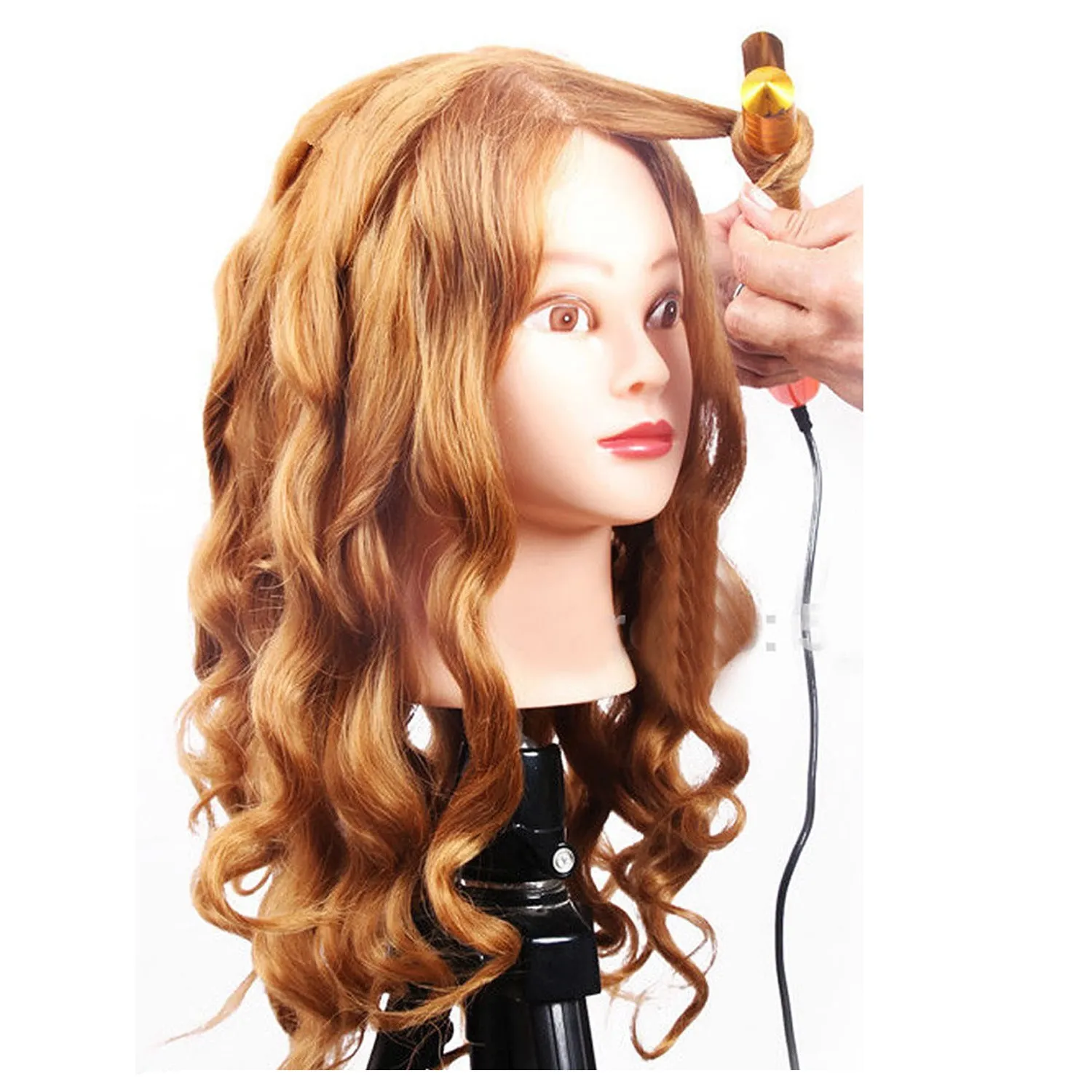HAIR DUMMY (HEAT PROOF) FOR STRAIGHT / CURL / CRIMP BY MACHINE Golden Hair