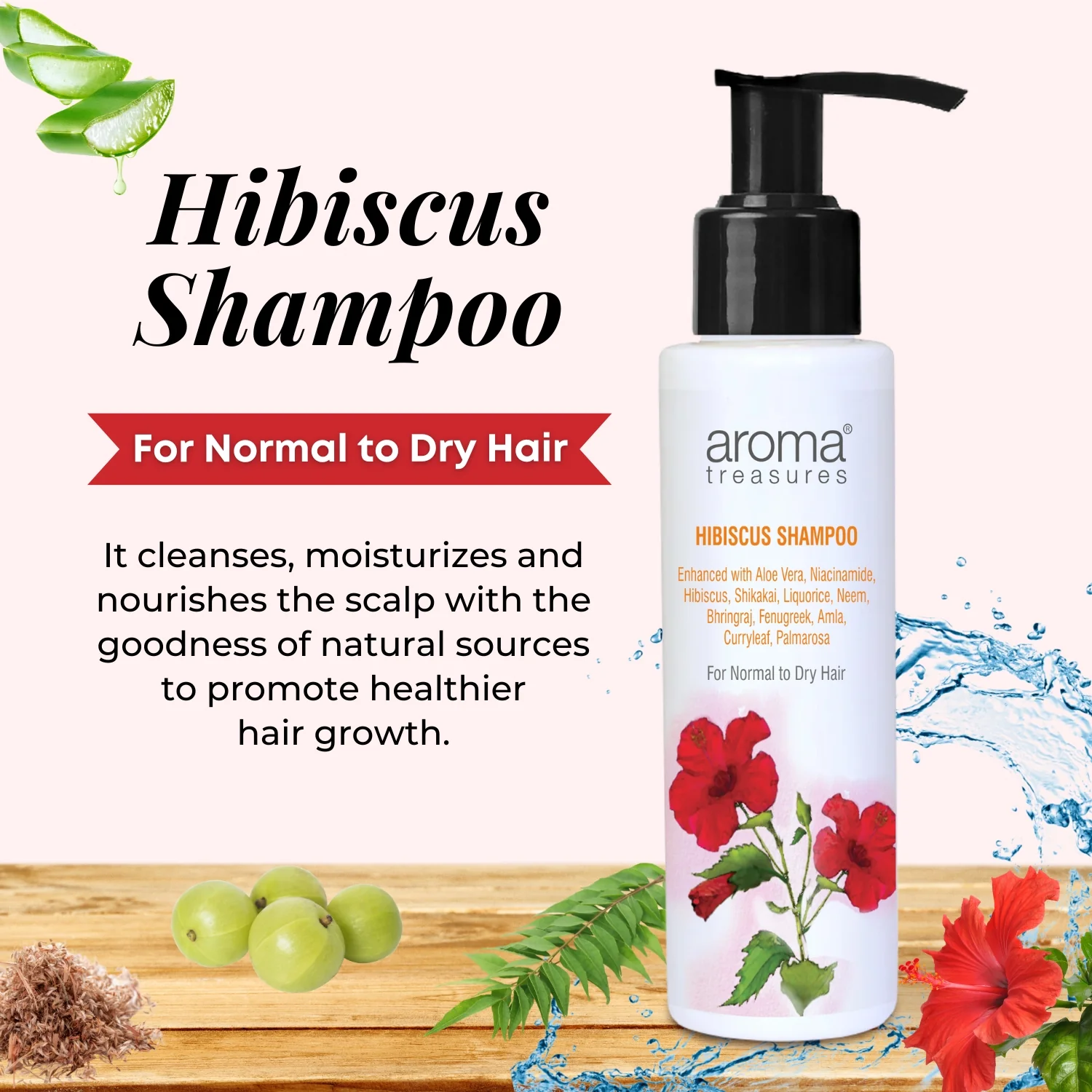 Aroma Treasures Hibiscus Shampoo-100ml